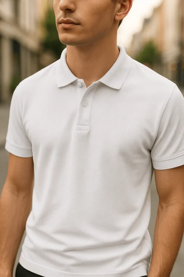 Tricou Alb cu Polo - imagine 2