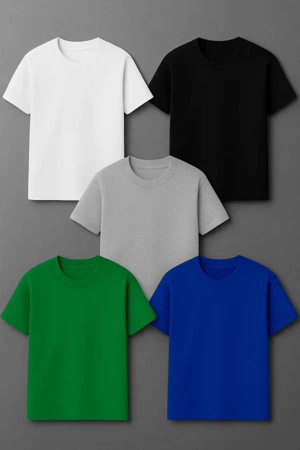 Tricou Clasic Round Neck Albastru - imagine 3