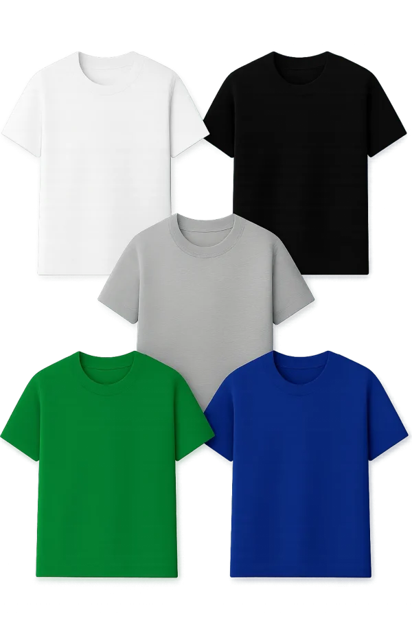 Tricou  Clasic Round Neck Negru - imagine 2