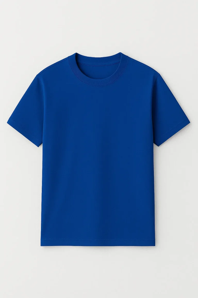 round neck albastru